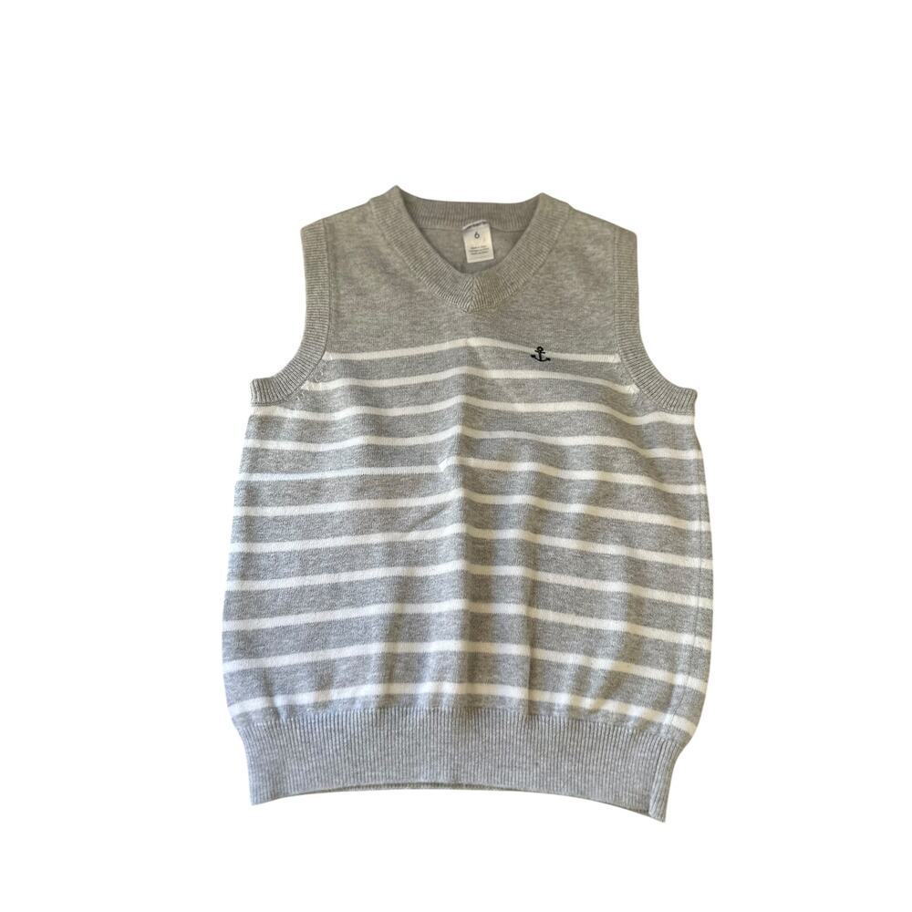 🍁 BUNDLE ONLY - 5/$15 Carter's Nautical Anchor Sweater Vest, Grey/White, Size 6
